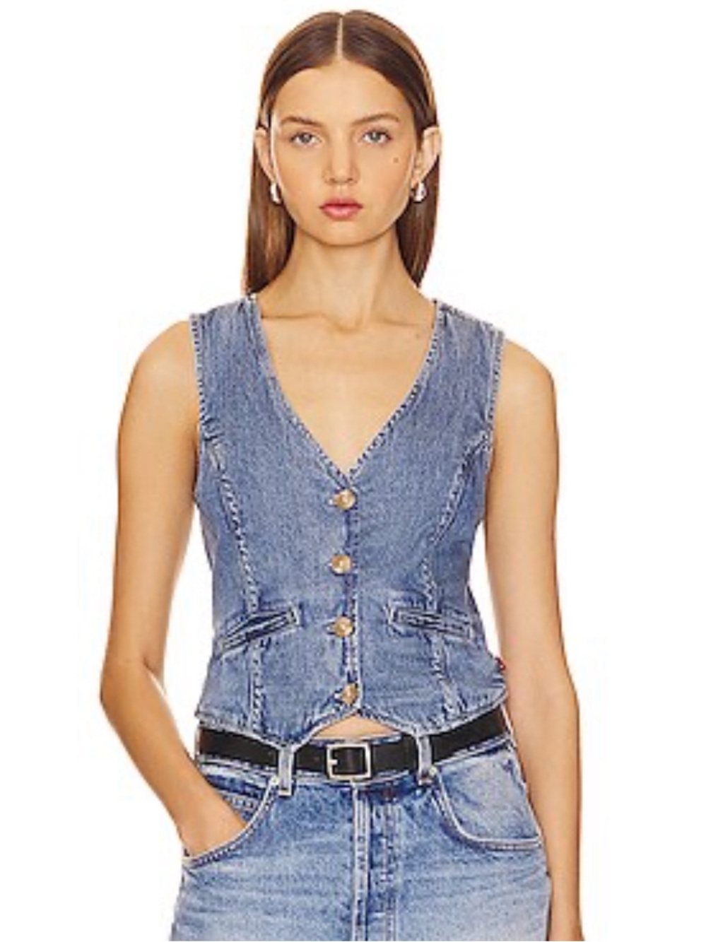 Levi's Jaylah Denim Vest in “Leave it Better Orbit Heather”